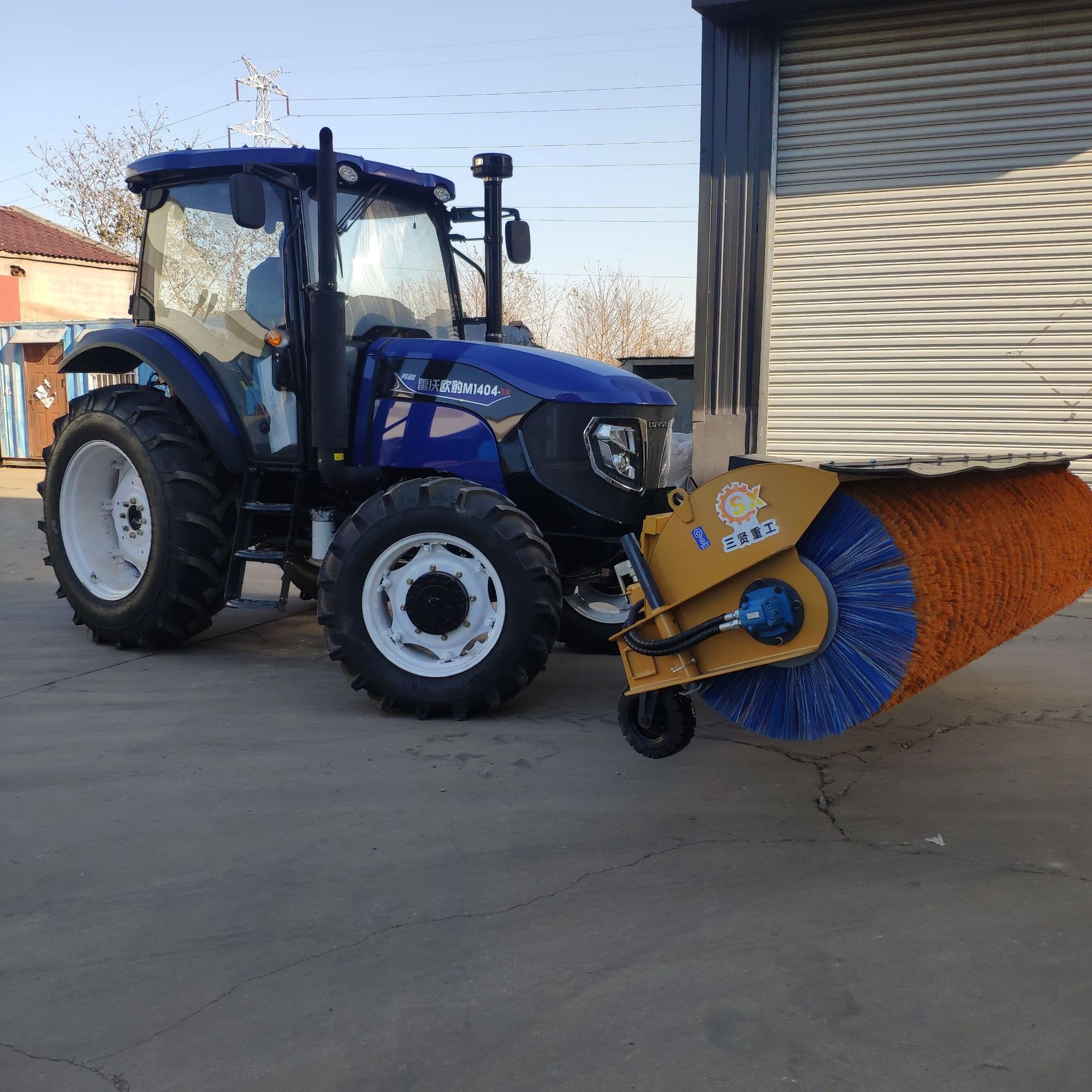 Self powered snow sweeper 3.3m car mounted roller brush snow removal machine, easy to install, good snow removal effect