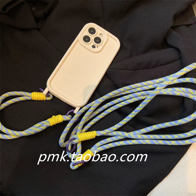 Personalized contrasting woven lanyard suitable for Apple 17 Promax phone case, iPhone 13 wristband, handheld, all inclusive 15