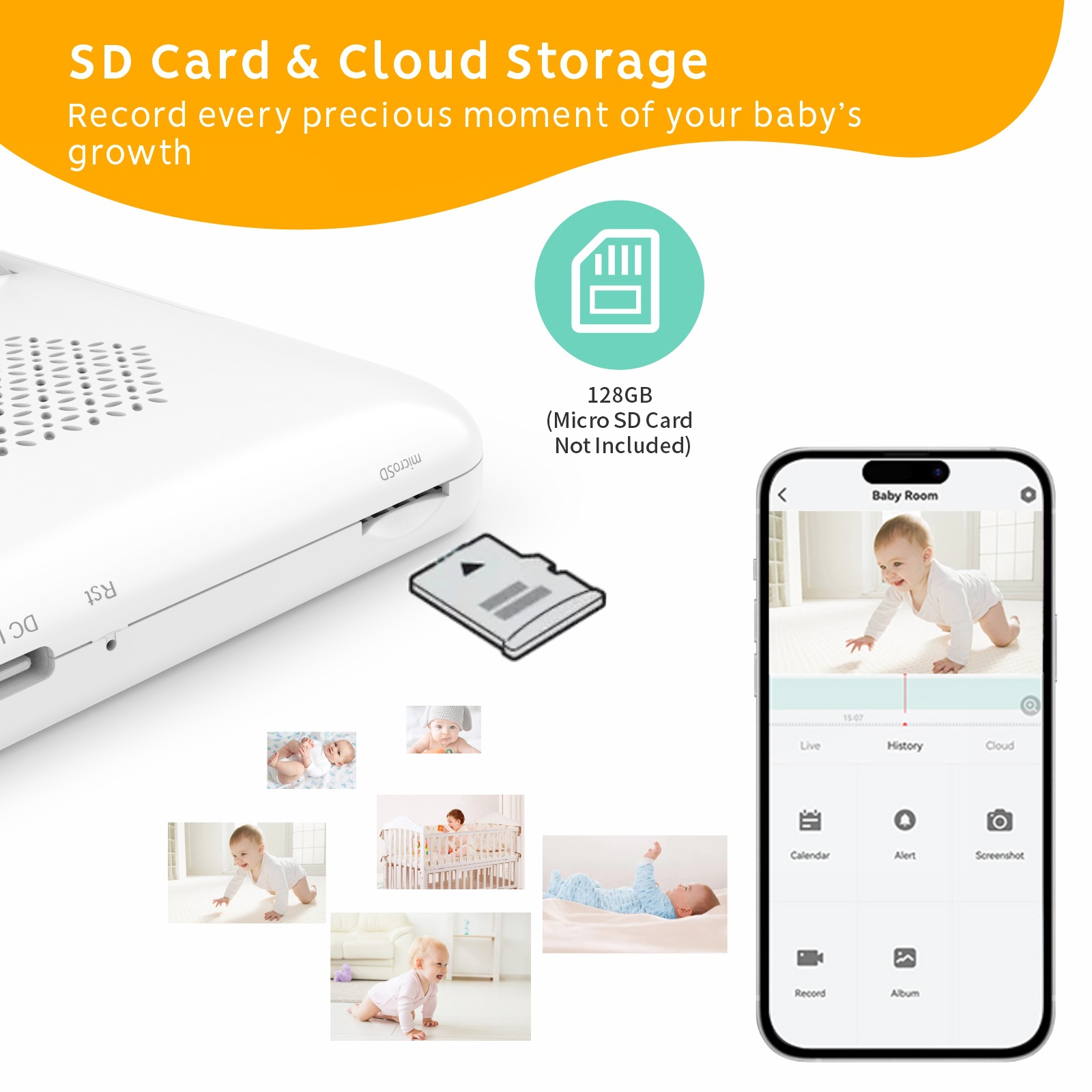 Радионяня Baby Monitor baby6t с поворотной камерой и 5-дюймовым экраном