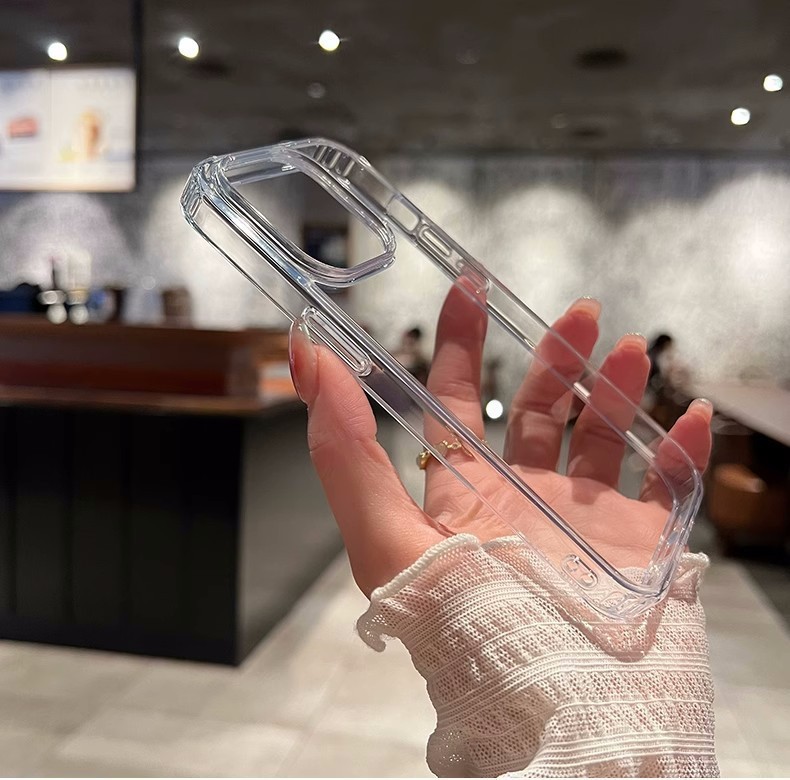 Transparent inner four corner anti drop suitable for Apple 16 phone case, new Apple 17 Promax acrylic protective cover 15
