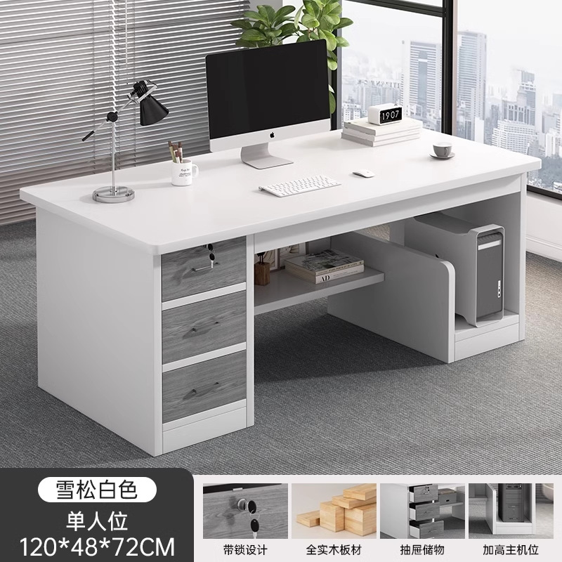 Office desk boss desk 2026 new light luxury simple office desk with drawers, employee position, leader computer desk