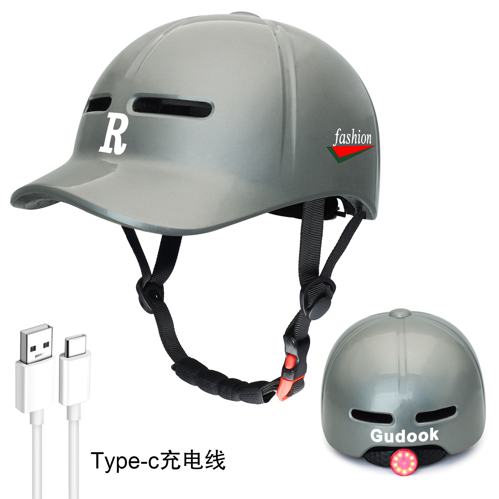 One piece molded duckbill cap, bicycle riding, commuting, all season electric bike, helmet, skateboard, roller skating, baseball