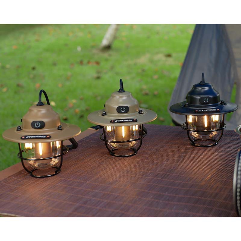 Cyberbee Retro Camping Light Camping Light Typec Rechargeable Portable Light Unlimited Dimming Outdoor Pendant Light Emergency