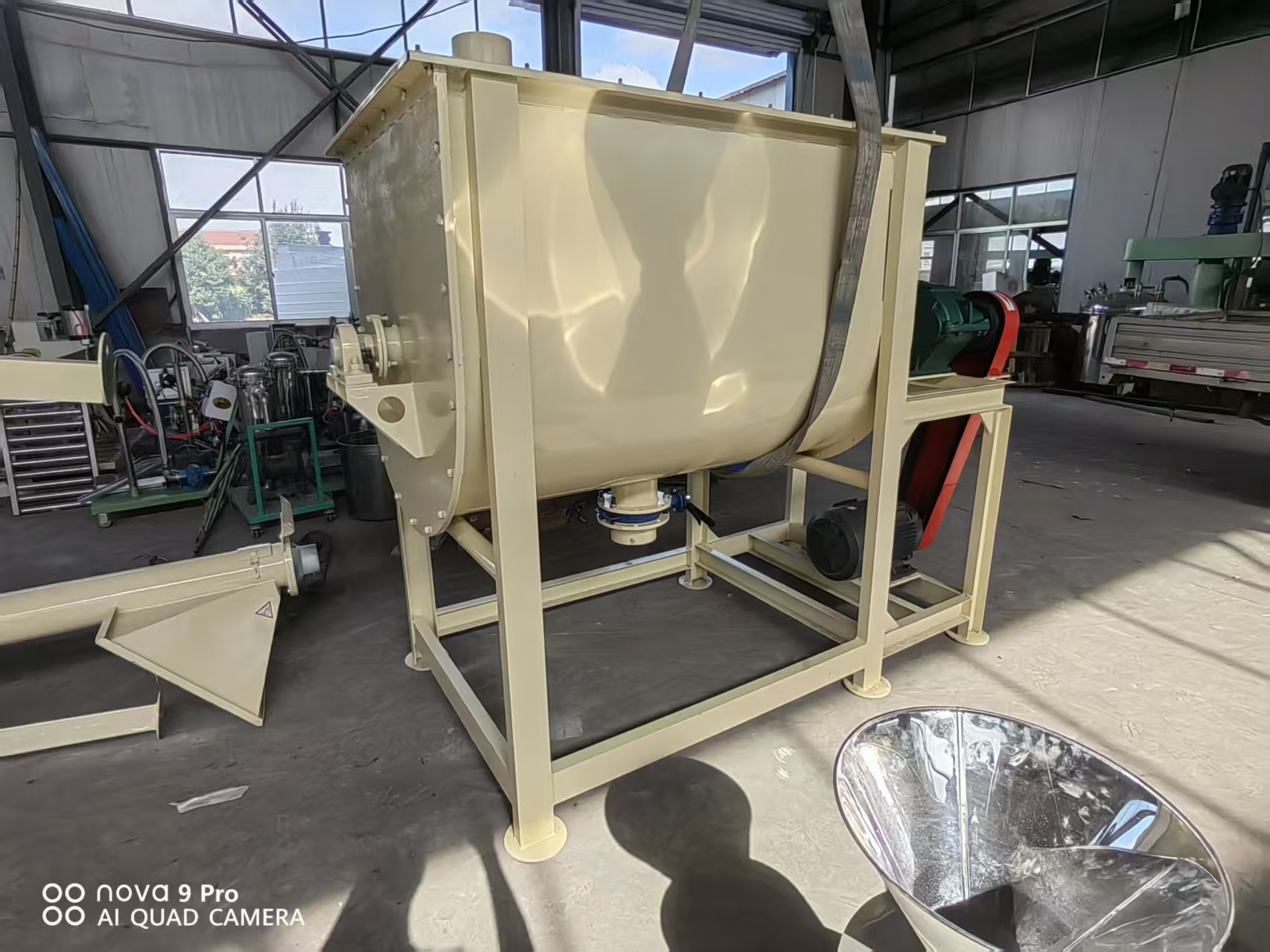Stainless steel horizontal double helix mixer, chemical powder mixer, industrial mixer