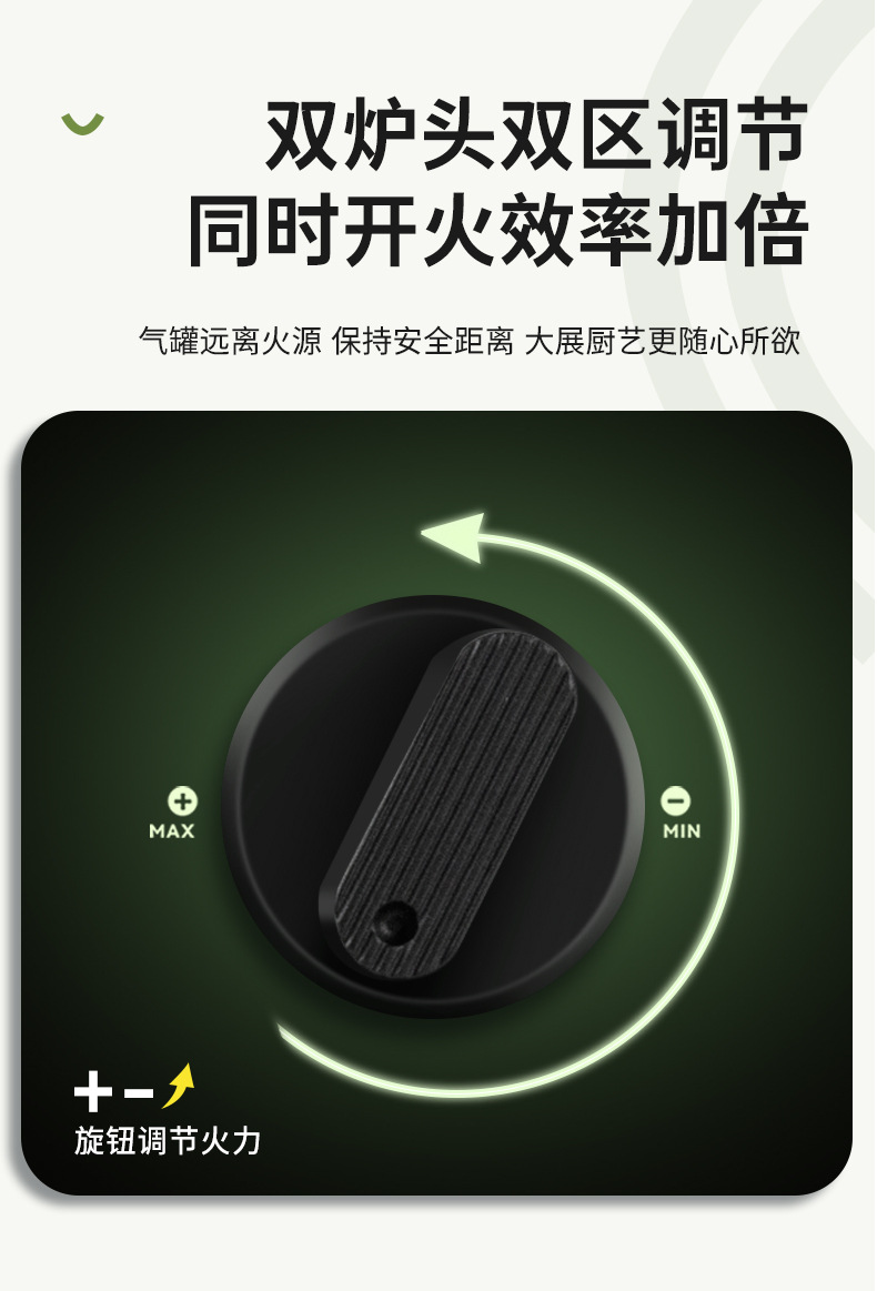 Outdoor picnic, card stove, camping stove, folding and portable double head gas stove, picnic, barbecue, strong fire stove