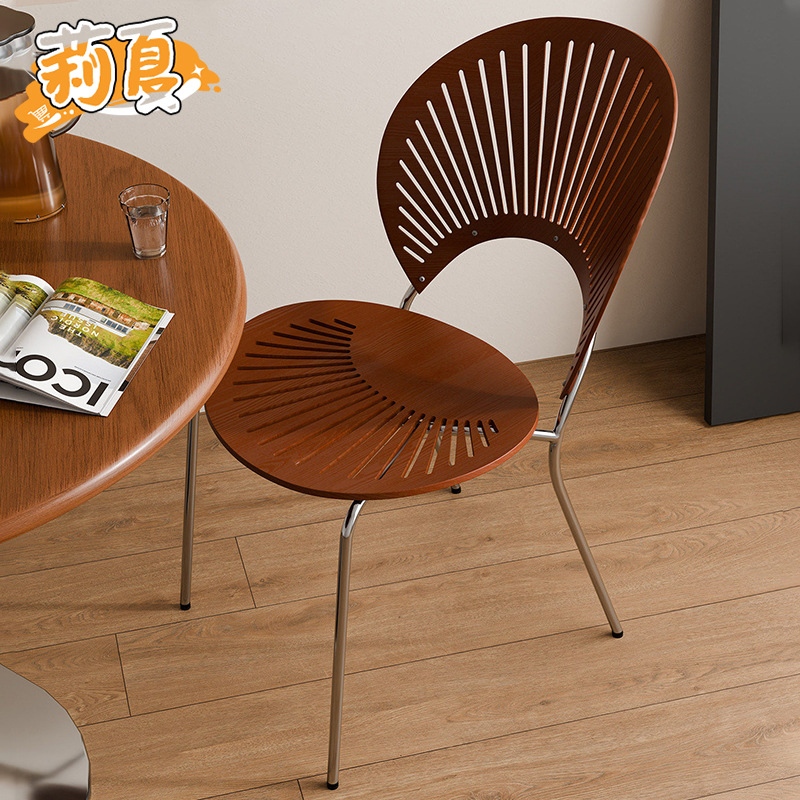 Dining chairs, solid wood coffee chairs, vintage backrests, dining tables, chairs, simple kitchens for home use, dining negotiations, leisure, shell chairs