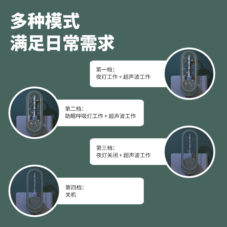 Starry Sky Ultrasonic Mosquito Repellent Light Night Light 2-in-1 Home Insect Repellent and Mite Repellent Intelligent Variable Frequency Atmosphere Night Light