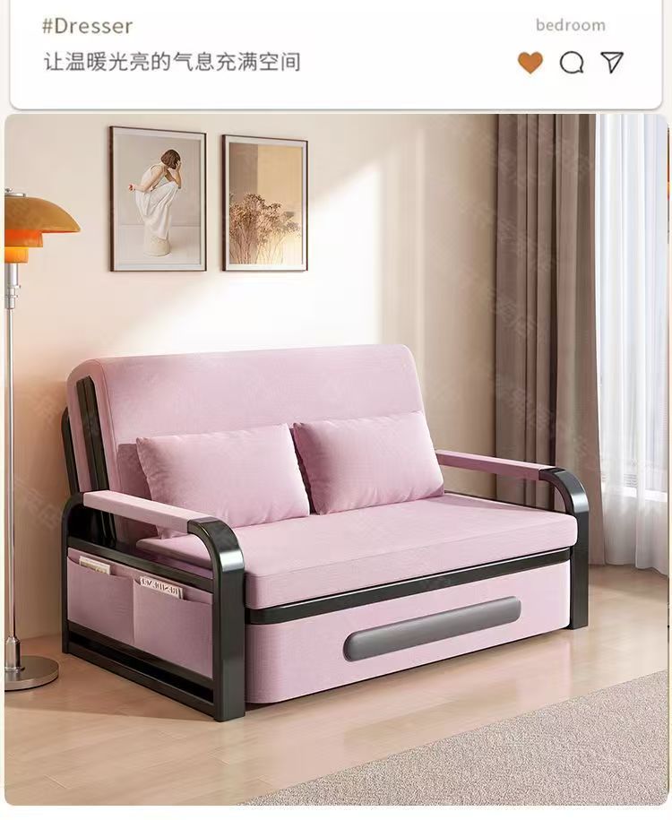 Internet celebrity popular item, detachable and washable imitation cotton linen sofa bed, living room balcony dual-use leisure sofa bed, multifunctional folding sofa bed
