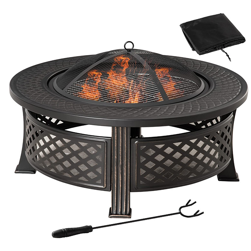 Трансграничные европейские и американские круглые печи вокруг огня Brazier Многофункциональный барбекю на открытом воздухе садовый уголь нагрев барбекю барбекю