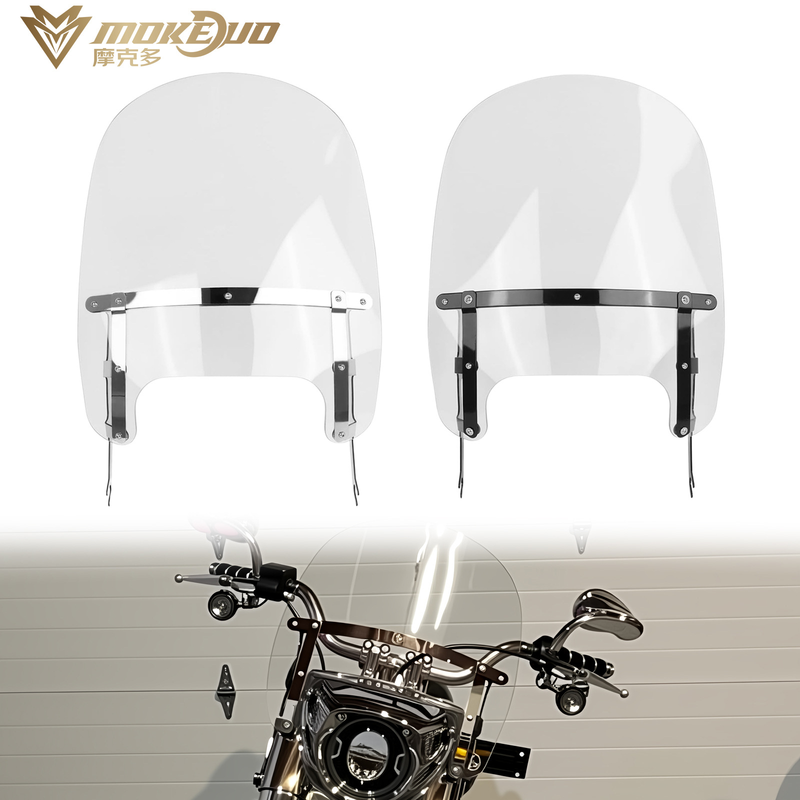 Подходит для нового Harley Fat Boy, модифицированное быстросъемное переднее лобовое стекло, прозрачное стекло, утолщенное переднее лобовое стекло толщиной 5 мм, 18-24 года