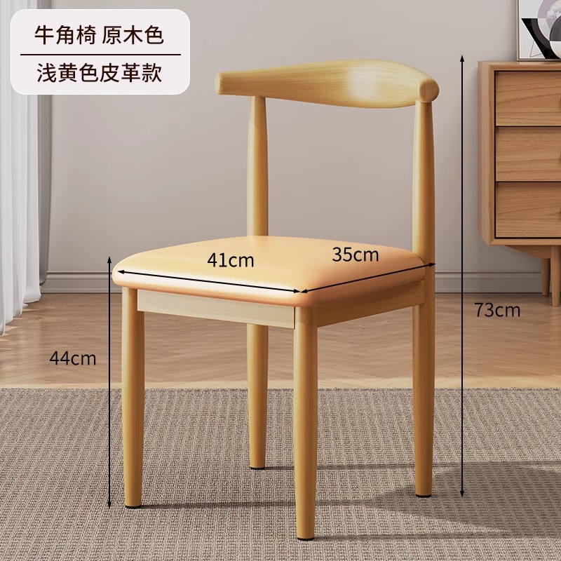 Dining chairs for home use, Nordic backrest chairs, desks, modern and minimalist dormitories, university dining rooms, iron horn chairs