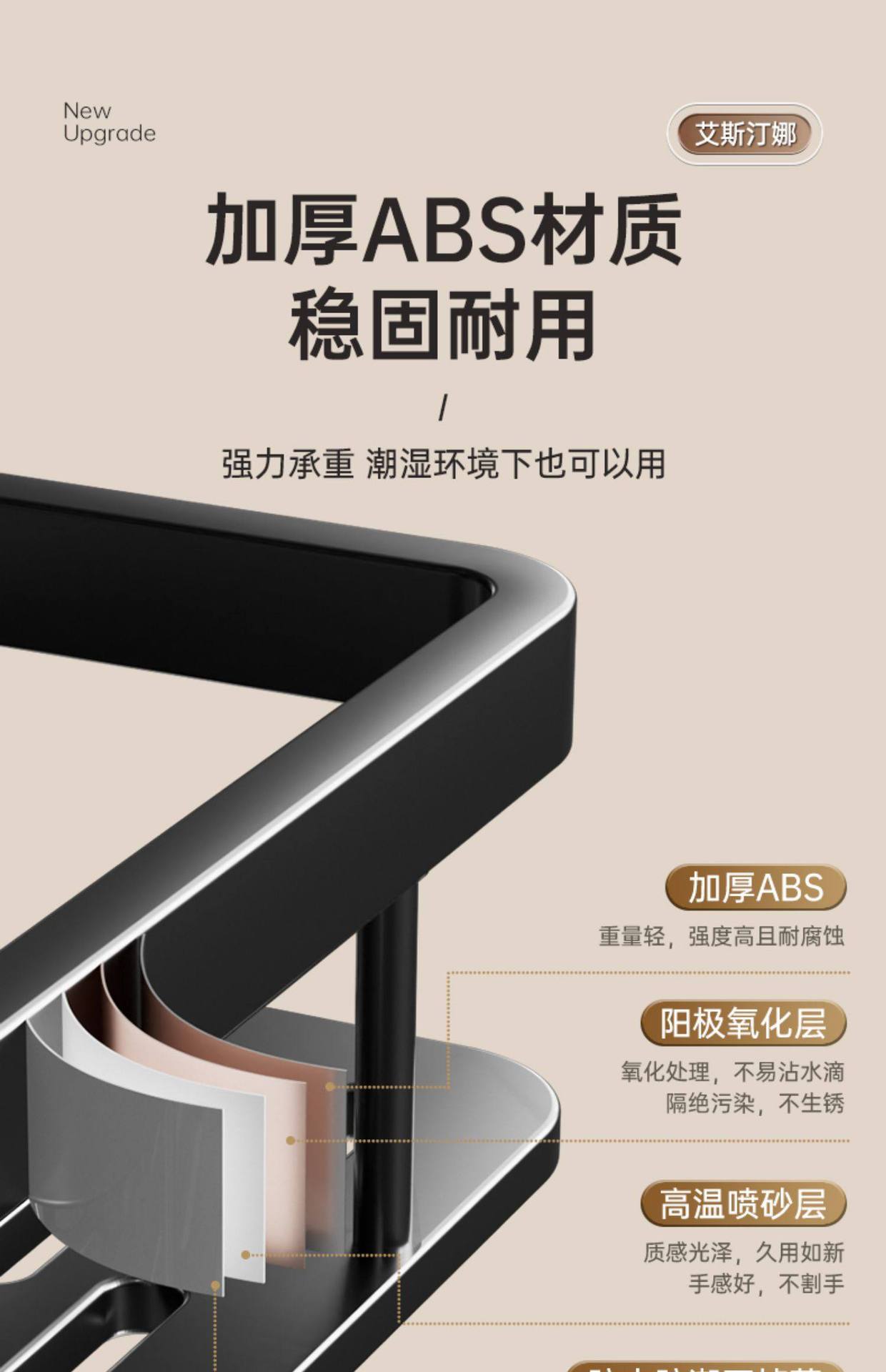 Bathroom storage rack, bathroom sink, wall mounted, non perforated multifunctional wall storage rack, artifact