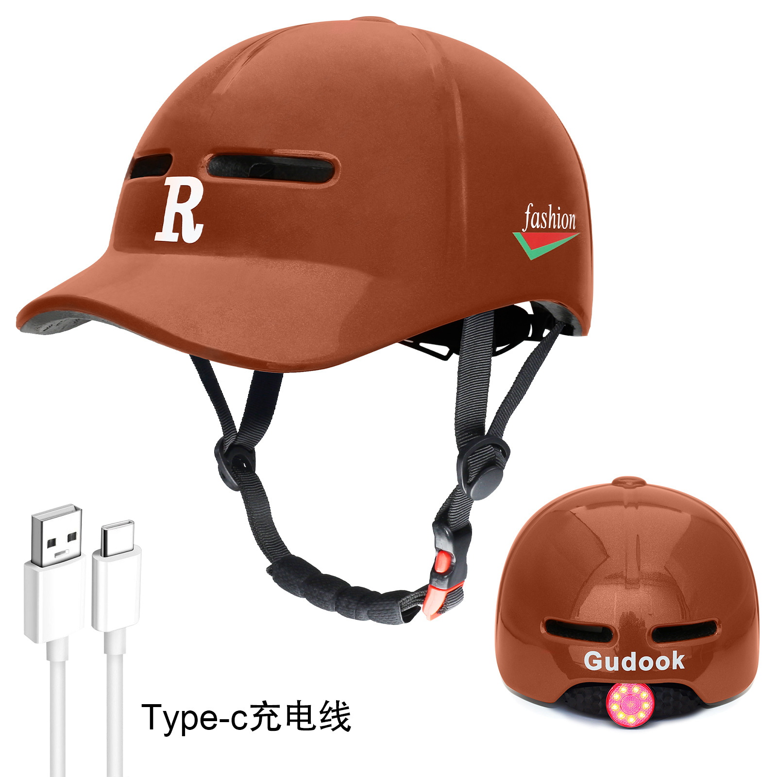 One piece molded duckbill cap, bicycle riding, commuting, all season electric bike, helmet, skateboard, roller skating, baseball