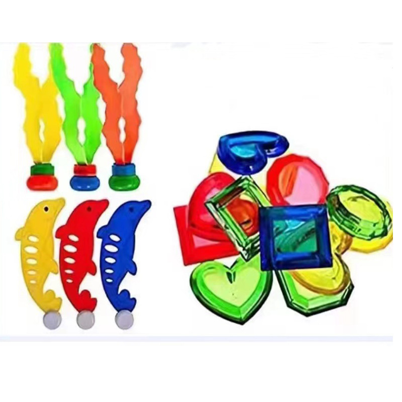Cross border Amazon diving toys children's swimming pool treasure hunt diving torpedo water ring diamond water play set toys