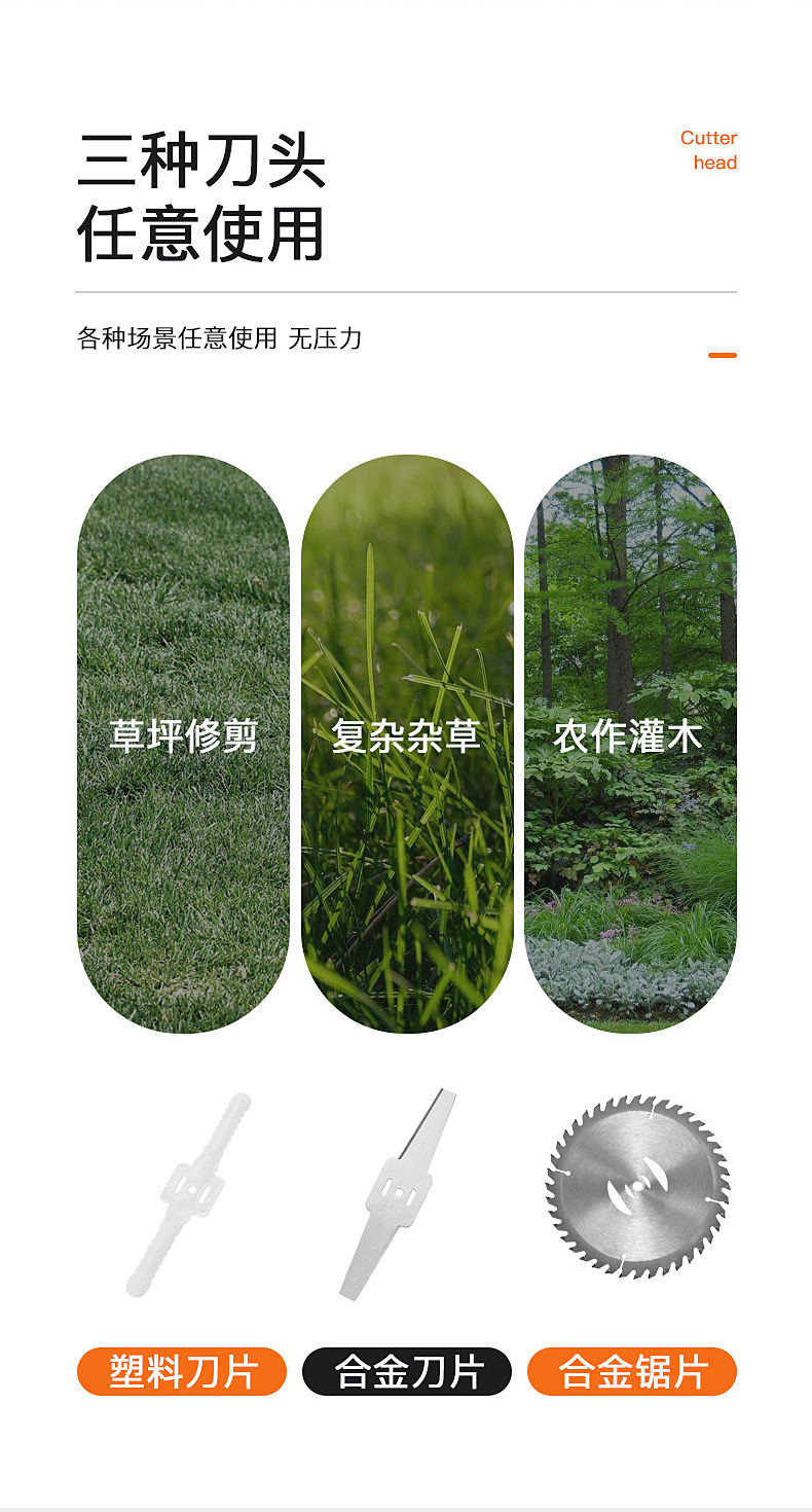 Customized lithium electric lawn mower, lightweight portable weeding machine, rechargeable household weeding machine, garden hand push lawn trimmer