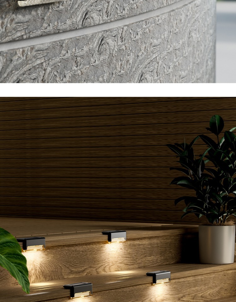 Solar outdoor lights, courtyard lights, garden walls, railings, decorative layout, waterproof home stairs, foot step lights
