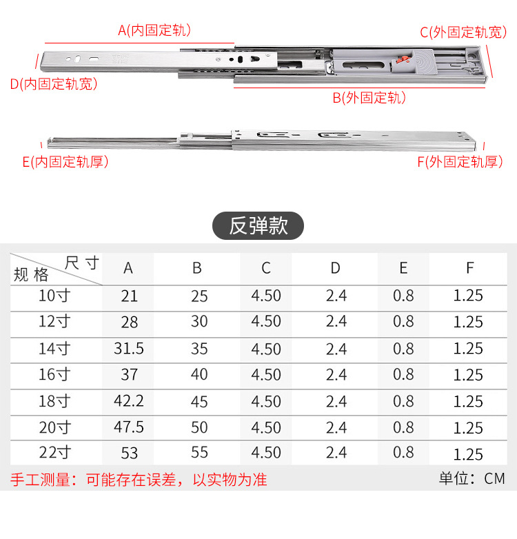 Guide rail, household furniture, stainless steel hardware accessories, kitchen drawers, bathroom slides, pulleys, buffering and noise reduction