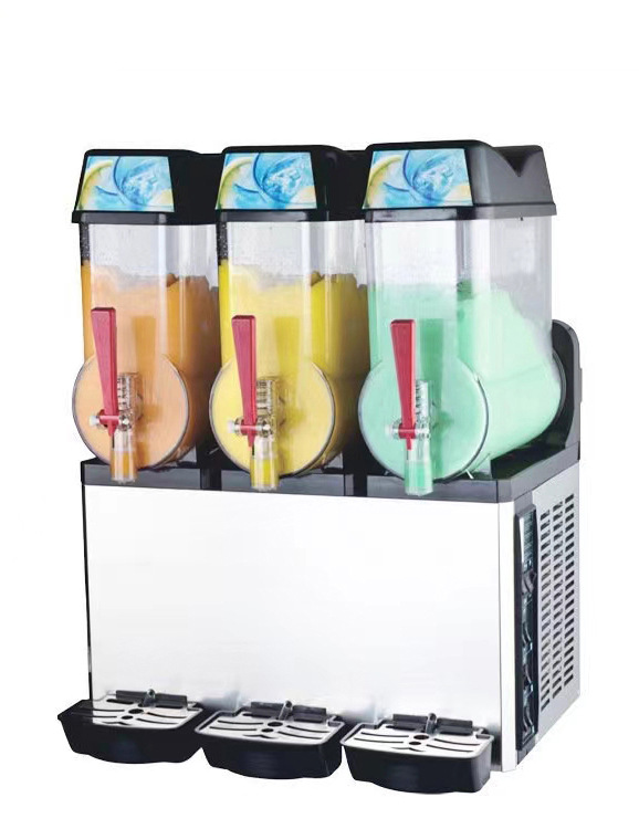 Hot selling self-service restaurant snow melting machine, fully automatic beverage machine, double cylinder and three cylinder snow mud machine, smoothie and juice cold drink machine