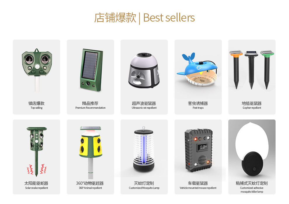 跨境新品360度红外感应驱鸟器 太阳能警报驱鼠器  爆闪动物驱赶器