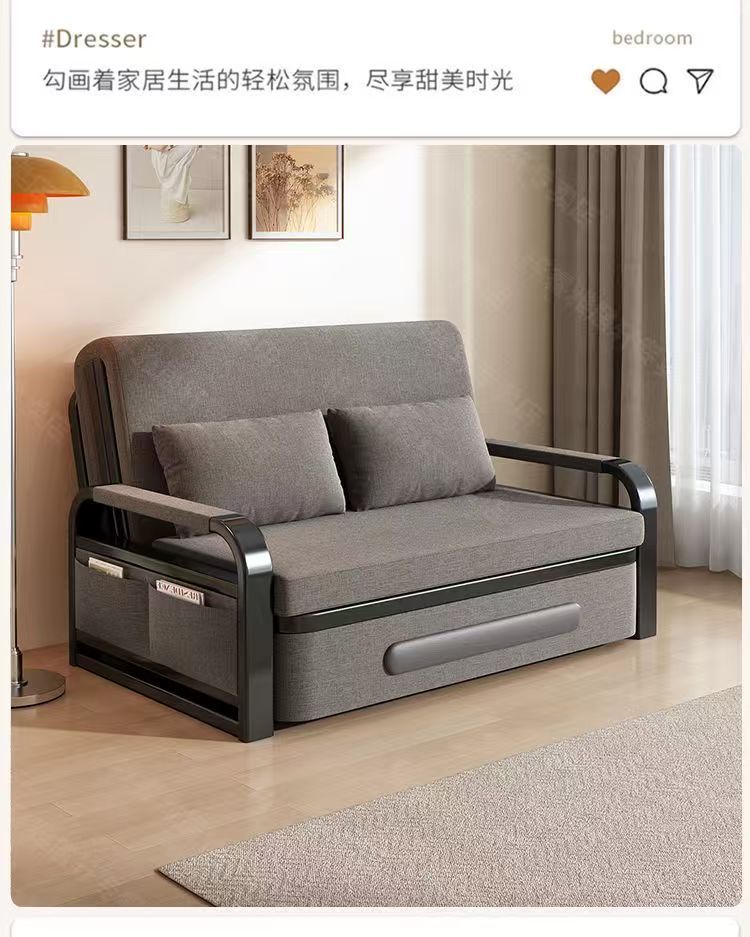 Internet celebrity popular item, detachable and washable imitation cotton linen sofa bed, living room balcony dual-use leisure sofa bed, multifunctional folding sofa bed