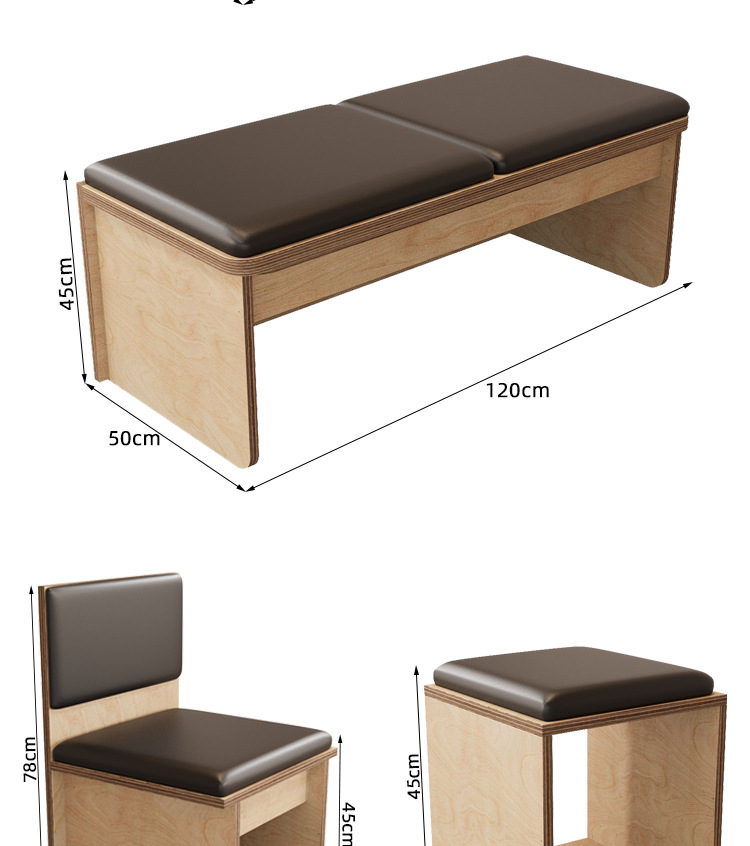 Modern minimalist wooden dining table and chairs 60CM80CM square table, small round table chairs, light luxury ocean board, one table, four chairs