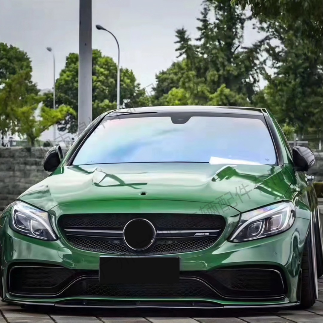Подходит для Mercedes-Benz C-Class W205 14-18, модифицированная решетка переднего бампера GT, вертикальные полосы, звездное небо, сменная решетка модели AMG