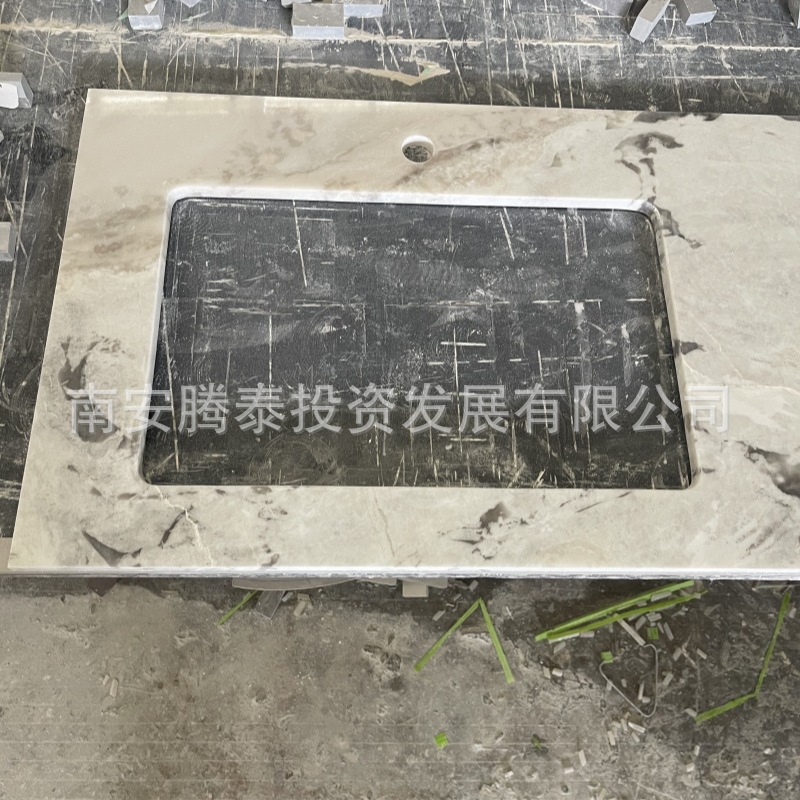 Customized natural Fanti white luxury stone washbasin countertop, marble countertop panel, stone, whole house customization