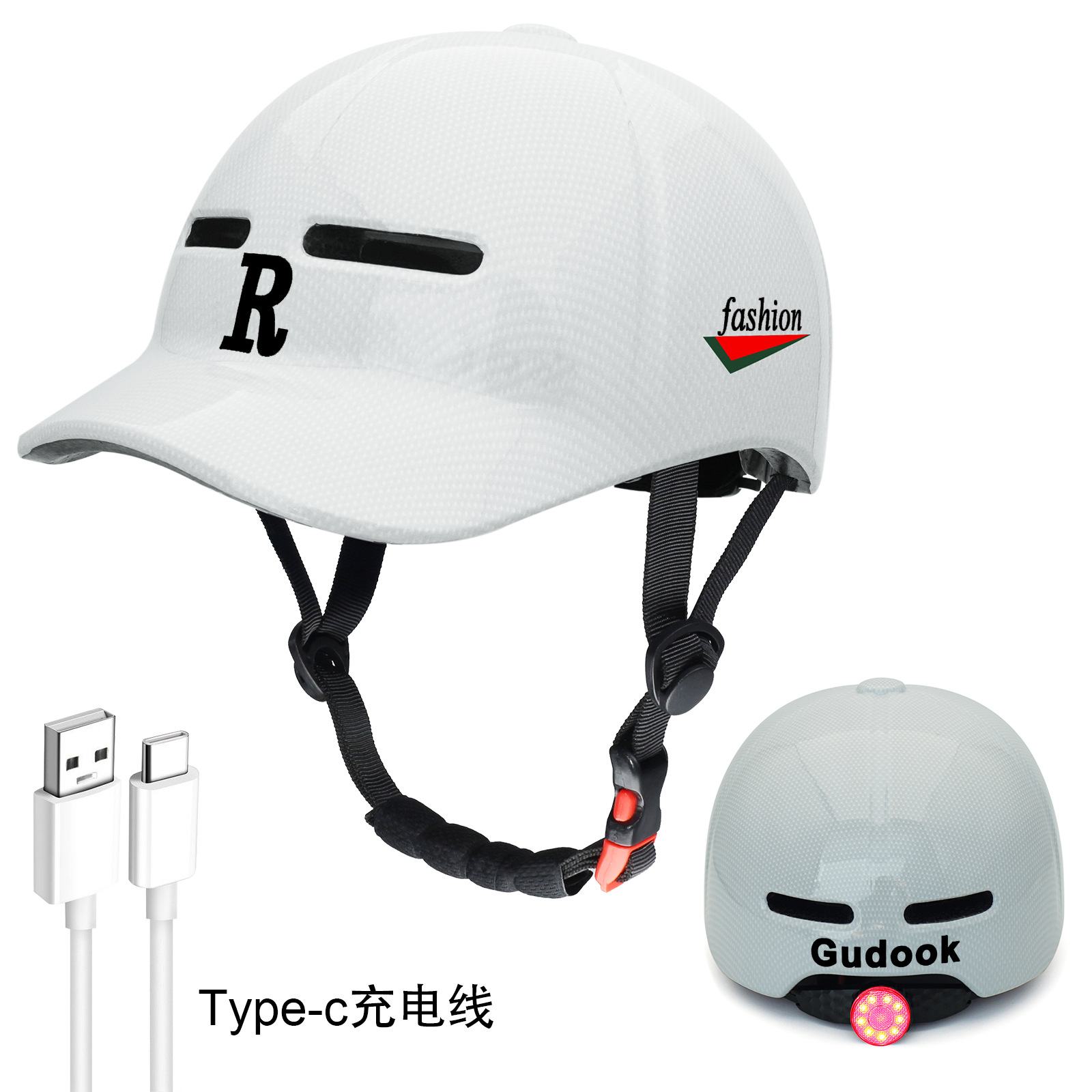 One piece molded duckbill cap, bicycle riding, commuting, all season electric bike, helmet, skateboard, roller skating, baseball