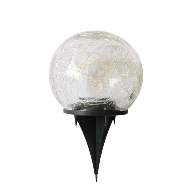 Solar powered ice hockey ground lamp, lawn plug-in lamp, outdoor courtyard garden, step atmosphere decoration, LED crack light