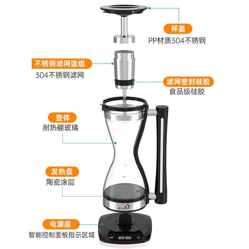 Кофемашина сифонная Mylux Y-518