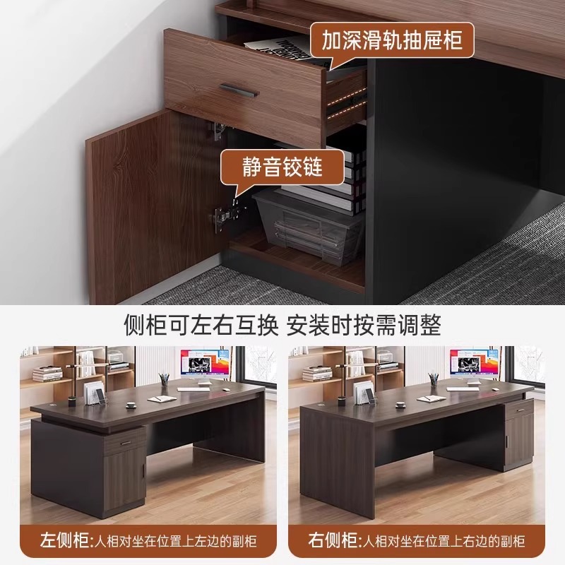 Office desk, boss's desk, office desk and chair combination, simple and modern, employee seat, single or double person, computer desk, workbench
