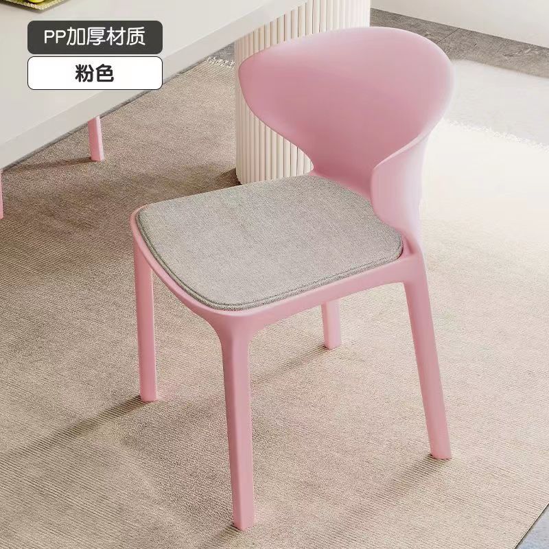 Modern minimalist dining chairs, household chairs, cow horn chairs, plastic chairs, leisure chairs, thickened adult backrest plastic chairs
