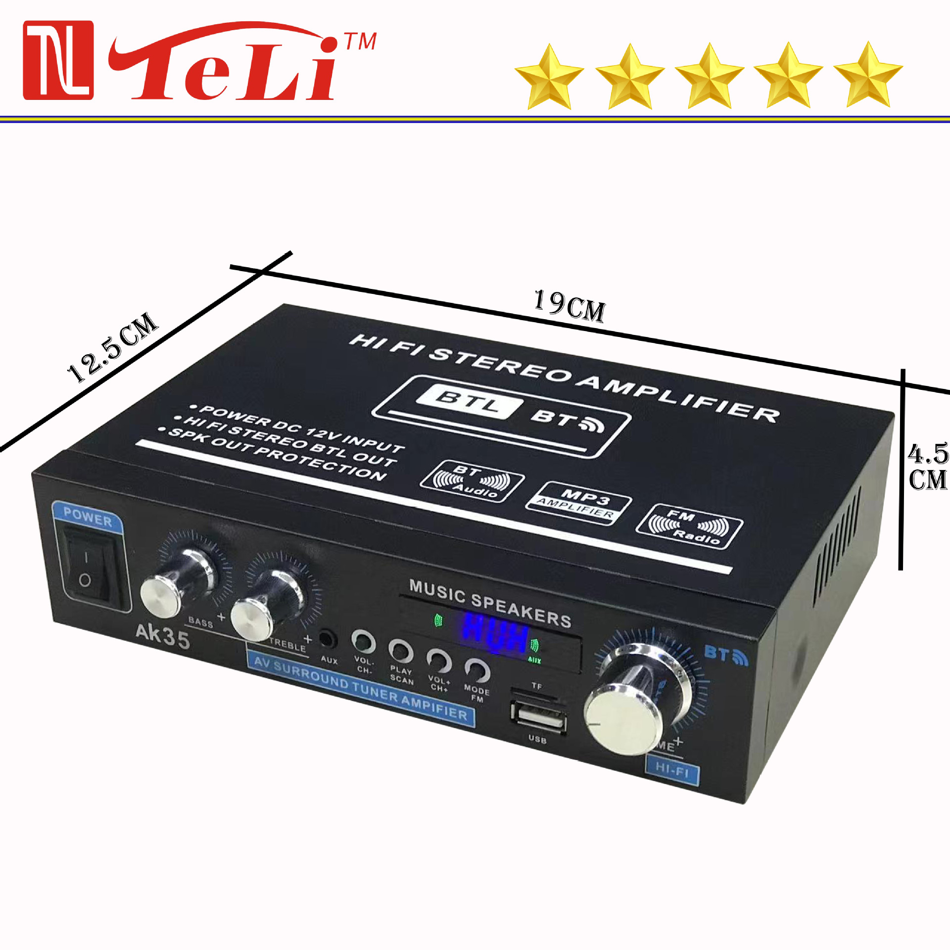 Усилитель HiFi стерео AK-35 с Bluetooth и USB