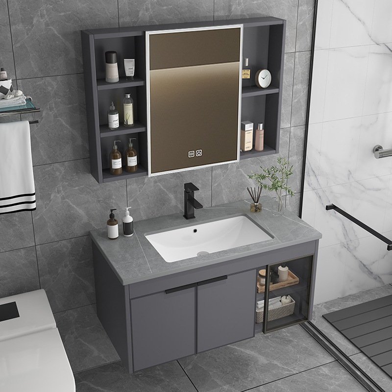 Ceramic integrated basin, space aluminum bathroom cabinet, combination washbasin, washbasin, intelligent mirror cabinet, bathroom cabinet, intelligent mirror cabinet