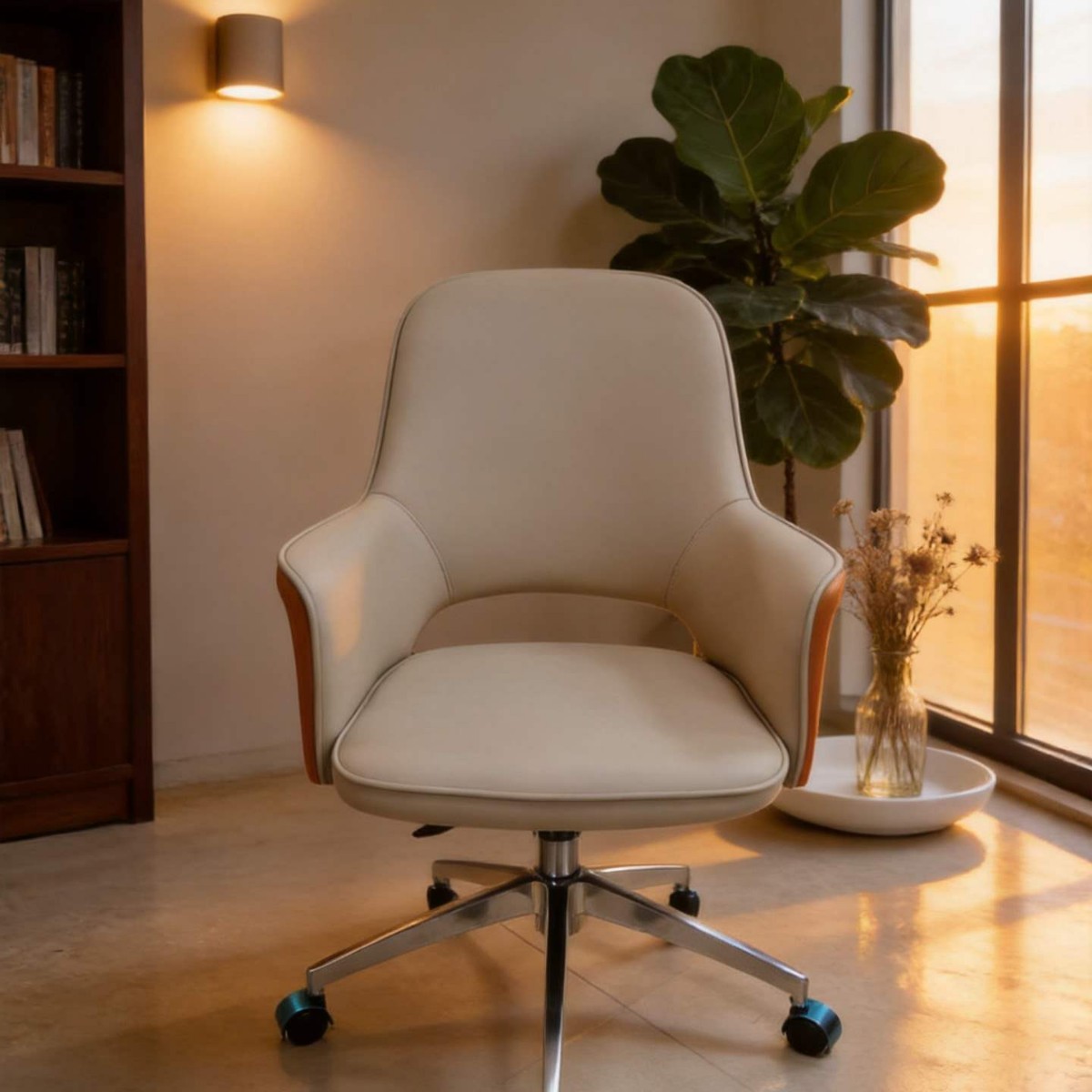 Modern minimalist office chair, ergonomic computer chair, Vienna hotel apartment, desk and chair, writing chair, reception chair