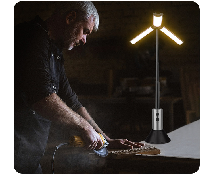 Outdoor multifunctional telescopic camping light with 270 degree adjustment, floor mounted fill light, ambient light, high brightness lighting, strong flashlight
