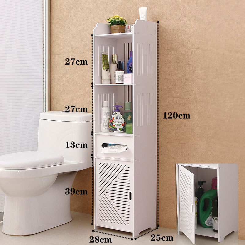 Bathroom side cabinet, toilet side cabinet with garbage bin, bathroom crevice shelf, toilet storage, waterproof storage cabinet