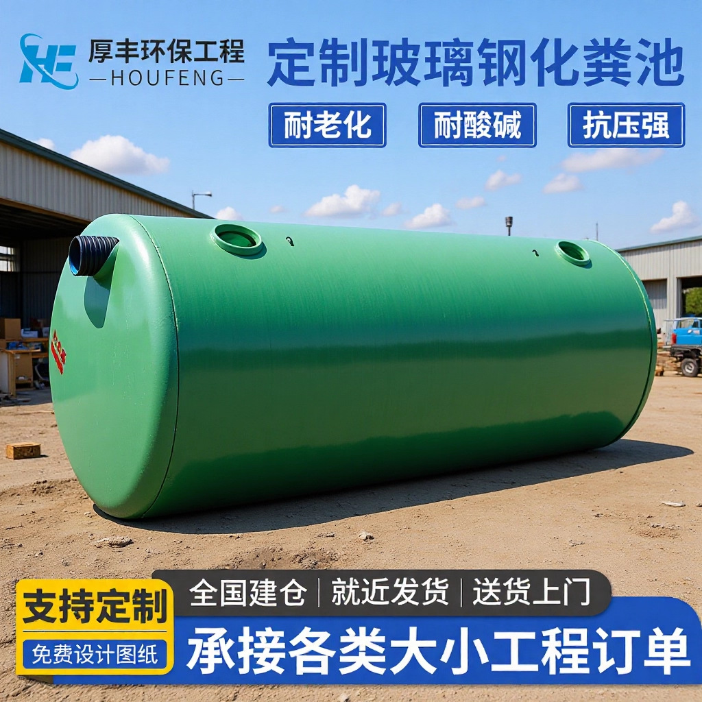 Customized Glass Tempered Septic Tank Underground Integrated Rural Household Commercial Sewage Purification Treatment Tank Storage Tank Manufacturer