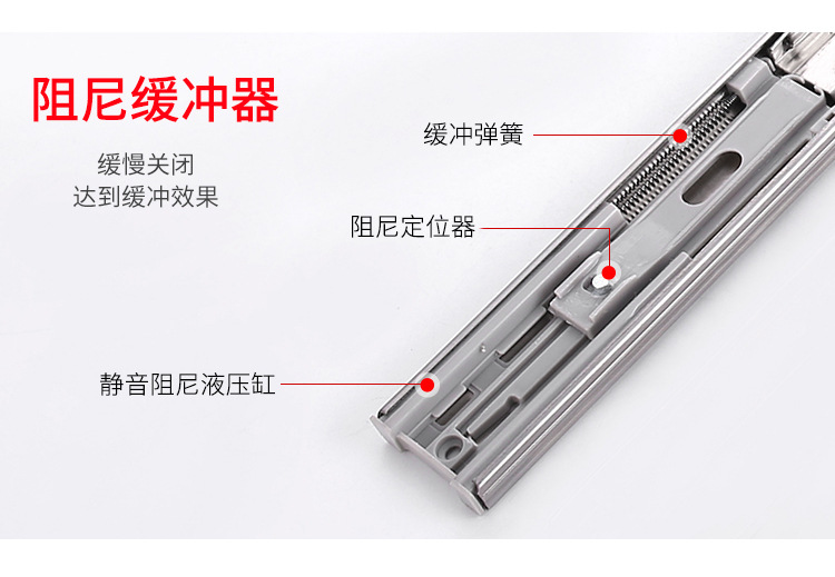 Guide rail, household furniture, stainless steel hardware accessories, kitchen drawers, bathroom slides, pulleys, buffering and noise reduction