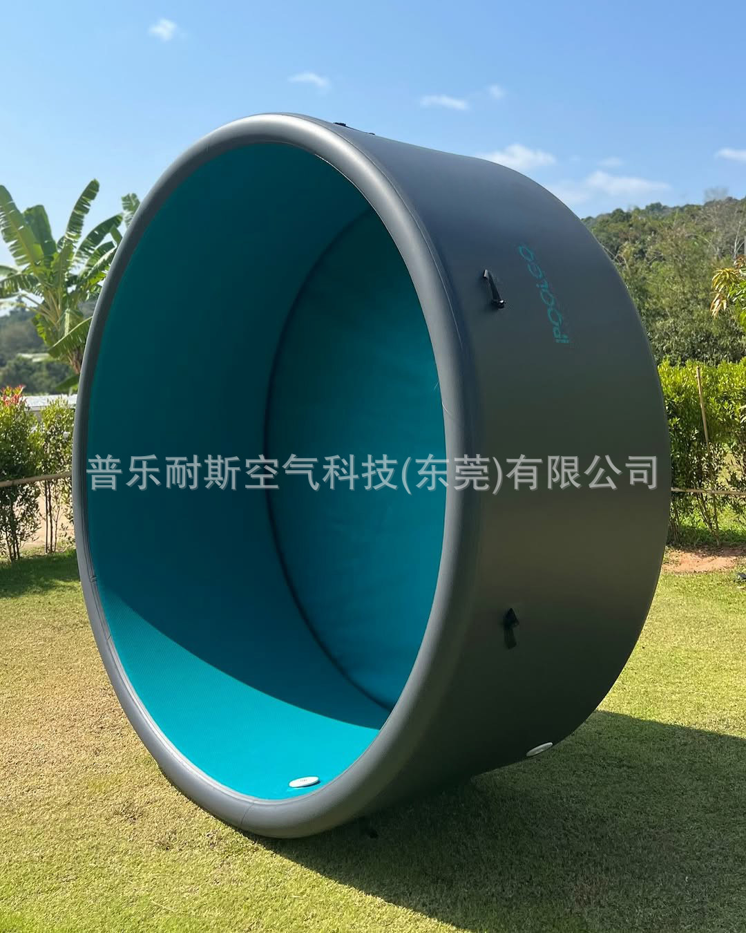 IPOOLGO double-layer inflatable brushed swimming pool circular PVC new technology with gray exterior and blue interior, novel and thickened swimming pool