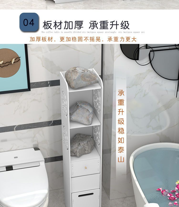 Bathroom side cabinet, bathroom standing cabinet, floor standing bathroom shelf, toilet side cabinet, narrow cabinet, toilet storage cabinet
