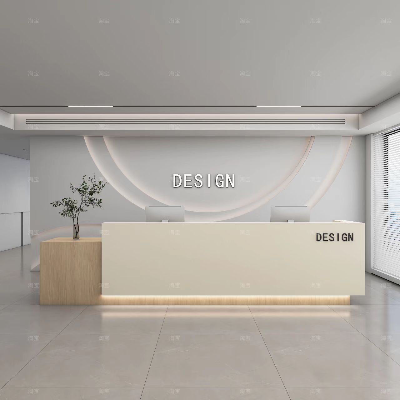Стойка ресепшн Pingxuan Furniture современная лакированная