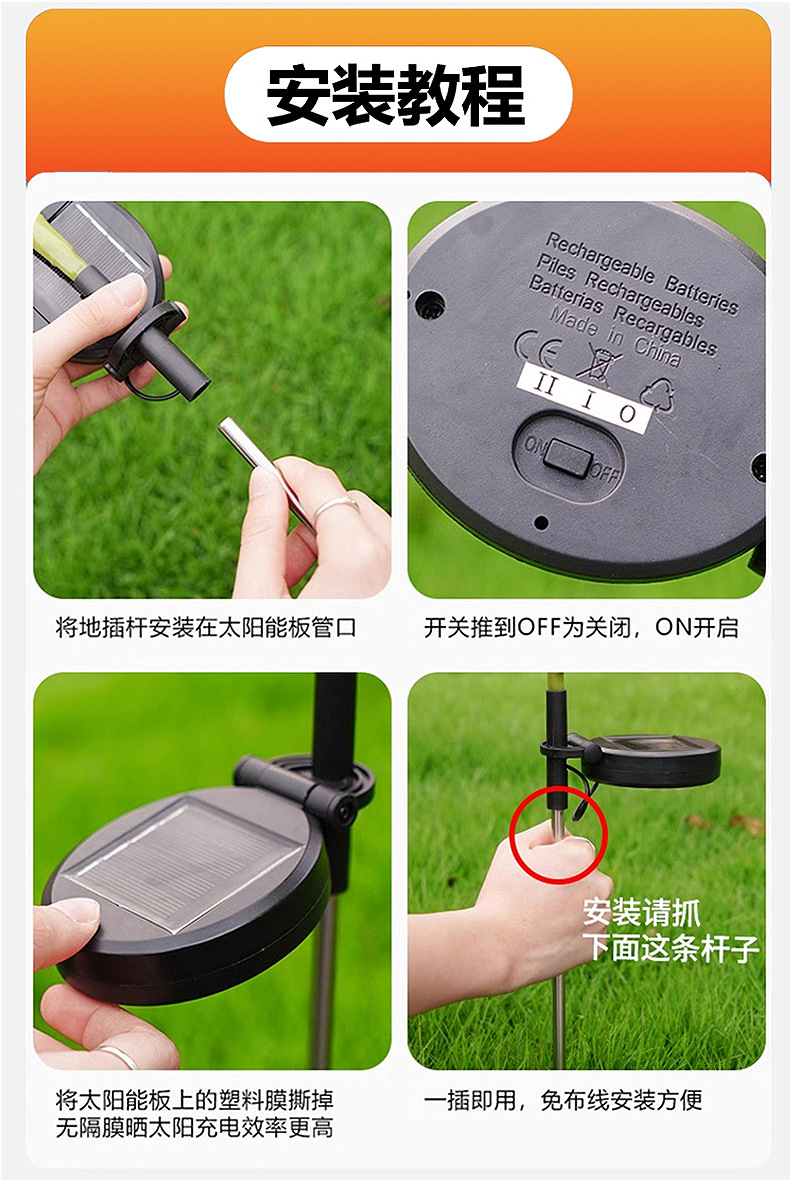 Solar Snow Lotus Lantern Outdoor Courtyard Garden Decoration Lawn Plug in LED Simulated Night Landscape Light