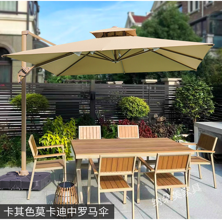 Outdoor sunshade, solar powered square umbrella, garden, villa, milk tea shop, outdoor leisure area, outdoor umbrella placement