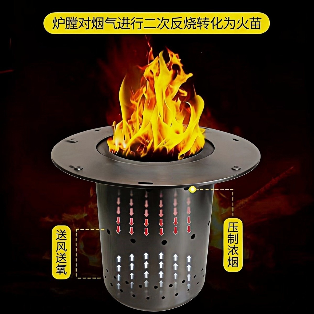Outdoor Wood Stove Stove Outdoor Smoke free Rural Household Wood burning Mobile Portable New Gasification Stove Picnic