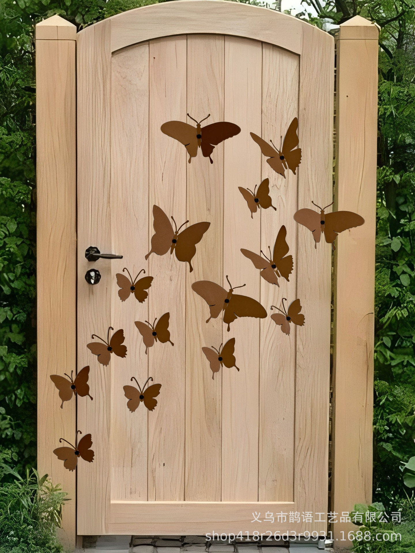 Cross border Spring Iron Art Simulation Climbing Vine Butterfly Wall Decoration Garden Courtyard Fence Indoor and Outdoor Decorative Wall Props