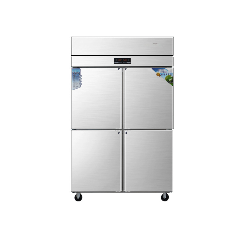 Four door refrigerator, commercial dual temperature refrigeration, freezing, vertical preservation kitchen, large capacity freezer, four door freezer