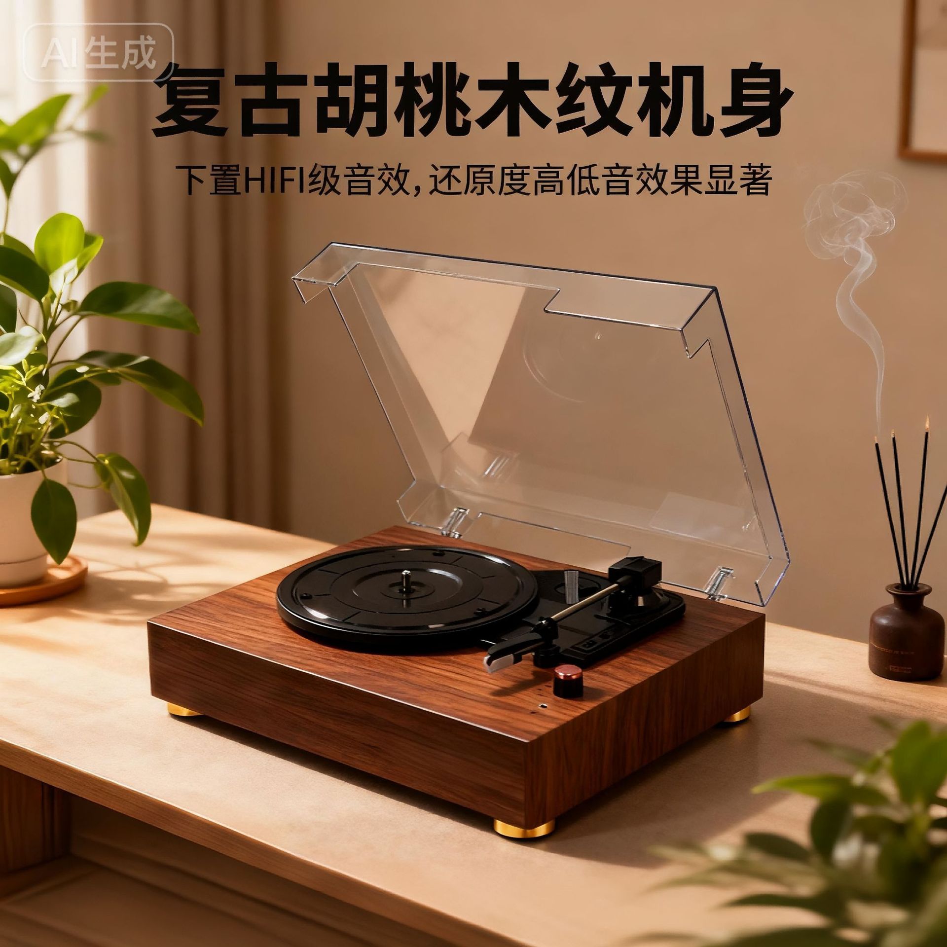 Виниловый проигрыватель Jueming TR104 с Bluetooth и отдельной акустической камерой