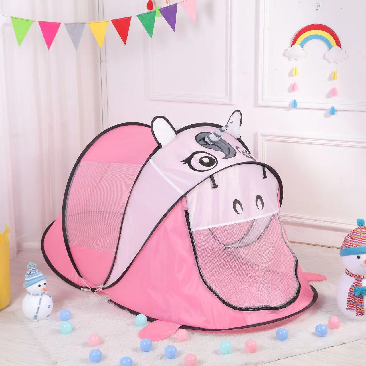 Amazon spot wholesale children's tent foldable baby sleeping mosquito net small tent game house ball pool gift