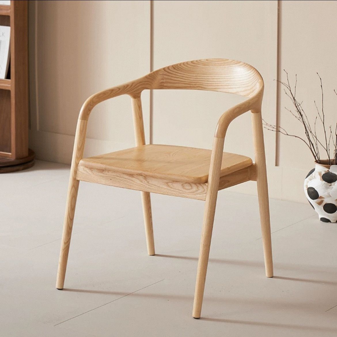 Nordic solid wood dining chair, backrest chair, simple home use, single person, Meite chair, negotiation, study, leisure restaurant